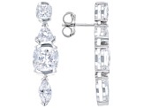 White Cubic Zirconia Platinum Over Sterling Silver Earrings 13.80ctw