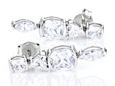 White Cubic Zirconia Platinum Over Sterling Silver Earrings 13.80ctw