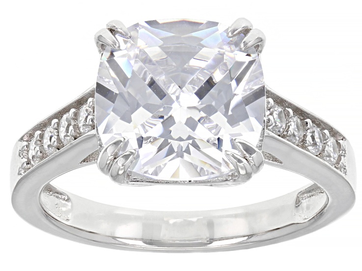 White Cubic Zirconia Rhodium Over Sterling Silver Ring 8.24ctw