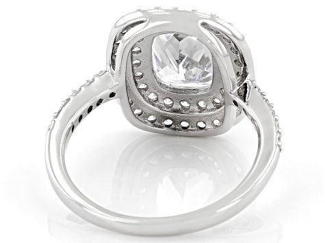 White Cubic Zirconia Rhodium Over Sterling Silver Ring 5.15ctw