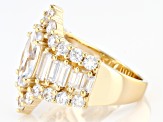 White Cubic Zirconia 18k Yellow Gold Over Sterling Silver Ring 6.96ctw