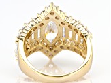 White Cubic Zirconia 18k Yellow Gold Over Sterling Silver Ring 6.96ctw