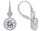 White Cubic Zirconia Rhodium Over Sterling Silver Earrings 6.92ctw