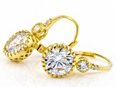White Cubic Zirconia 18k Yellow Gold Over Sterling Silver Earrings 6.92ctw