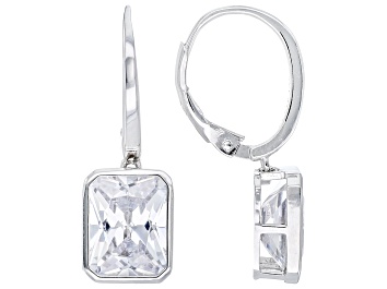 Picture of White Cubic Zirconia Rhodium Over Sterling Silver Earrings 12.88ctw