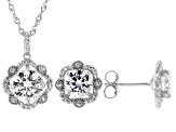 White Cubic Zirconia Rhodium Over Sterling Silver Jewelry Set 9.96ctw