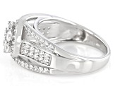 White Cubic Zirconia Platinum Over Sterling Silver Ring 2.42ctw