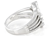 White Cubic Zirconia Rhodium Over Sterling Silver Ring 3.77ctw