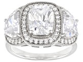 White Cubic Zirconia Platinum Over Sterling Silver Ring 7.93ctw
