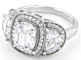 White Cubic Zirconia Platinum Over Sterling Silver Ring 7.93ctw