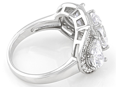 White Cubic Zirconia Platinum Over Sterling Silver Ring 7.93ctw