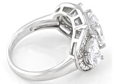 White Cubic Zirconia Platinum Over Sterling Silver Ring 7.93ctw