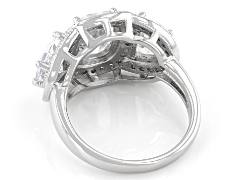 White Cubic Zirconia Platinum Over Sterling Silver Ring 7.93ctw