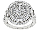 White Cubic Zirconia Rhodium Over Sterling Silver Ring 3.49ctw