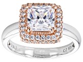 White Cubic Zirconia Rhodium And 18k Rose Gold Over Sterling Silver Ring 3.34ctw