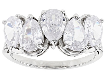 Picture of White Cubic Zirconia Rhodium Over Sterling Silver Ring 3.50ctw