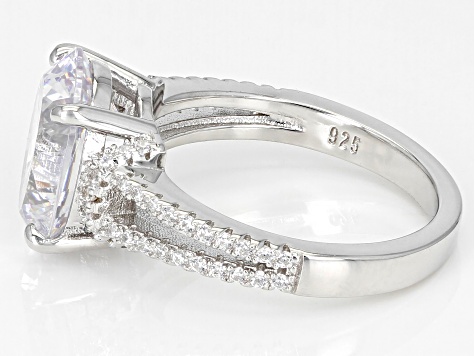 White Cubic Zirconia Rhodium Over Sterling Silver Ring 7.39ctw