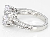 White Cubic Zirconia Rhodium Over Sterling Silver Ring 7.39ctw