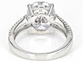 White Cubic Zirconia Rhodium Over Sterling Silver Ring 7.39ctw
