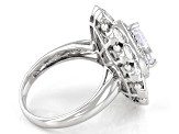 White Cubic Zirconia Platinum Over Sterling Silver Ring 6.56ctw