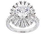 White Cubic Zirconia Rhodium Over Sterling Silver Ring (4.72ctw DEW)