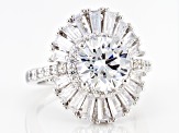 White Cubic Zirconia Rhodium Over Sterling Silver Ring (4.72ctw DEW)