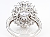 White Cubic Zirconia Rhodium Over Sterling Silver Ring (4.72ctw DEW)