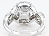 White Cubic Zirconia Platinum Over Sterling Silver Ring 4.42ctw