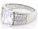 White Cubic Zirconia Rhodium Over Sterling Silver Ring 4.32ctw