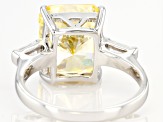 Yellow And White Cubic Zirconia Rhodium Over Sterling Silver Ring 12.02ctw
