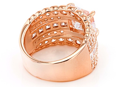 White Cubic Zirconia 18k Rose Gold Over Sterling Silver Ring 9.66ctw