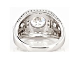 White Cubic Zirconia Platinum Over Sterling Silver Ring 5.48ctw