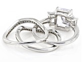 White Cubic Zirconia Platinum Over Sterling Silver Ring Set 8.62ctw