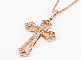 Champagne Cubic Zirconia 18k Rose Gold Over Sterling Silver Pendant With Chain 1.87ctw