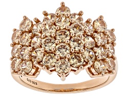 White Cubic Zirconia Rhodium And 18k Rose Gold Over Bronze Stud Earrings 1.17ctw