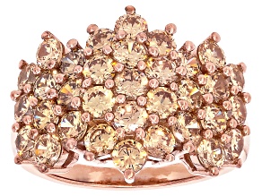 Champagne Cubic Zirconia 18k Rose Gold Over Sterling Silver Ring 5.10ctw