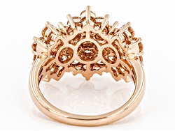 Champagne Cubic Zirconia 18k Rose Gold Over Sterling Silver Ring 5.10ctw