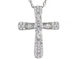 White Cubic Zirconia Rhodium Over Sterling Silver Pendant With Chain 1.15ctw