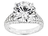 White Cubic Zirconia Platinum Over Sterling Silver Ring 11.60ctw