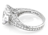 White Cubic Zirconia Platinum Over Sterling Silver Ring 11.60ctw