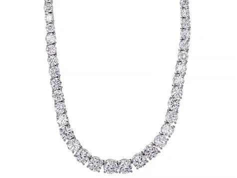 White Cubic Zirconia Platinum Over Sterling Silver Necklace 23.85ctw