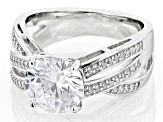 White Cubic Zirconia Rhodium Over Sterling Silver Ring 4.53ctw