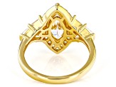 White Cubic Zirconia 18K Yellow Gold Over Sterling Silver Ring 3.91ctw