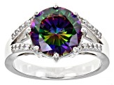 Multicolor And White Cubic Zirconia Rhodium Over Sterling Silver Ring 6.62ctw