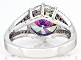 Multicolor And White Cubic Zirconia Rhodium Over Sterling Silver Ring 6.62ctw