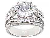 White Cubic Zirconia Rhodium Over Sterling Silver Ring 9.32ctw