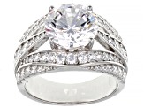 White Cubic Zirconia Rhodium Over Sterling Silver Ring 9.32ctw