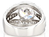 White Cubic Zirconia Rhodium Over Sterling Silver Ring 9.32ctw