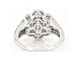 Pink And White Cubic Zirconia Platinum Over Sterling Silver Ring 4.00ctw