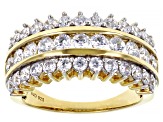 White Cubic Zirconia 18k Yellow Gold Over Sterling Silver Ring 3.00ctw